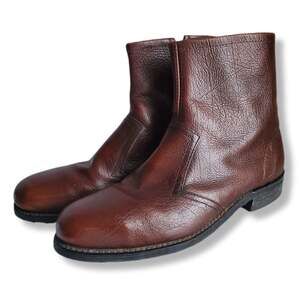 Vtg Men KNAPP Brown Leather Steel Toe Engineer Work Biker Boot 9 EE Dressy USA